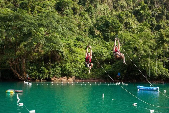 Amazing Phong Nha- Paradise Cave - Dark Cave 1 Day -All Inclusive - Dark Cave: zipline, kayak, swim, and mud bath