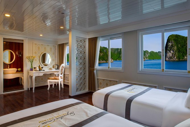 Bai Tu Long bay Luxury Cruise 2D/1N: Less touristy places, Kayaking, full meals - The cabin and what the $210 price covers