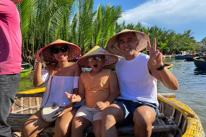 Basket Boat Ride, Coconut Forest, Sunset and Hoi An Town by Night - Riding a round basket boat at Bay Mau Coconut Forest