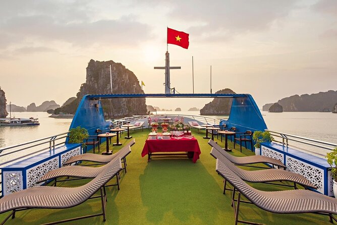 Best Price Halong Bay Full-Day Trip,Cave,Titop,Kayak By Transfer - The sunset party on the return cruise
