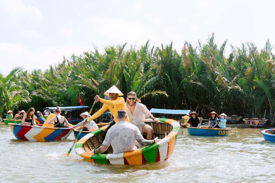 BUFFALO RIDING -BASKET BOAT & BIKE TOUR-HOI AN - A generous Vietnamese meal after the ride