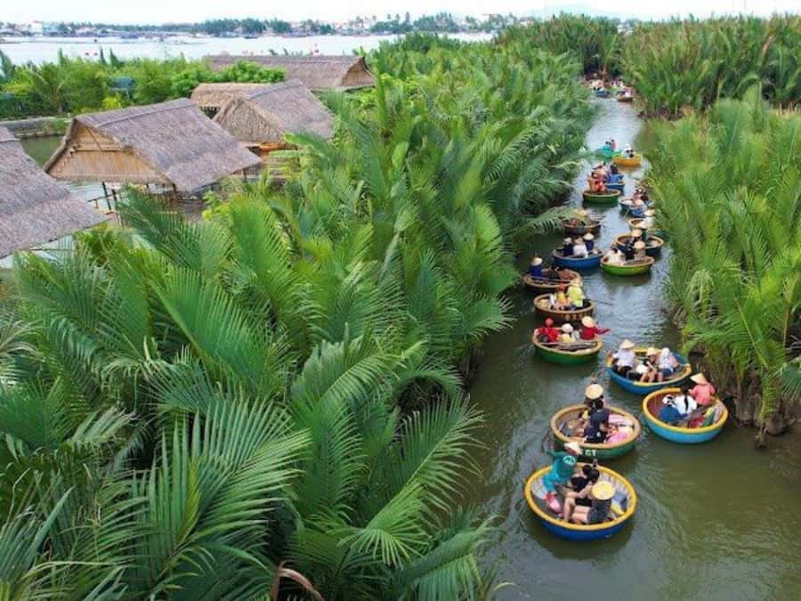 BUFFALO RIDING -BASKET BOAT & BIKE TOUR-HOI AN - Making a lantern in Hoi An