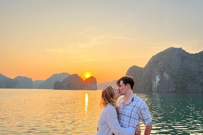 Cat Ba: Sunset & Bioluminescent Kayaking on Lan Ha Bay - Cai Beo Floating Fishing Village and the first bay views