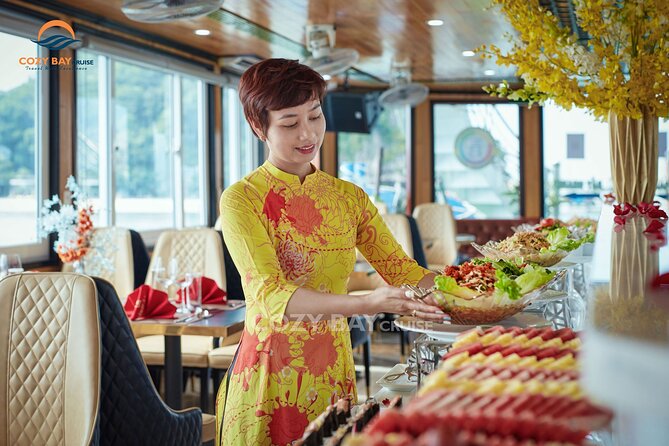 Cozy Bay Halong 5-Star Day Cruise, Buffet, Cave, Kayak, Swimming - Sung Sot Cave and its long staircase