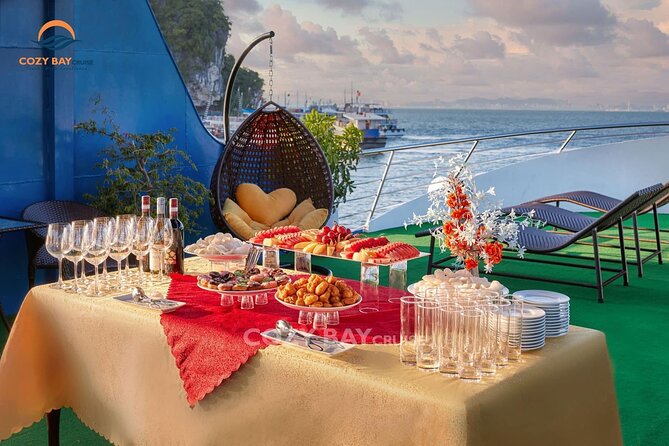 Cozy Bay Halong 5-Star Day Cruise, Buffet, Cave, Kayak, Swimming - Kayaking or a bamboo boat through the water