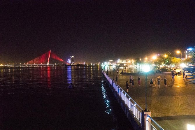 Da Nang Night Motorbike Tour & River Cruise Riding By Lady Rider - The Han River cruise after dark
