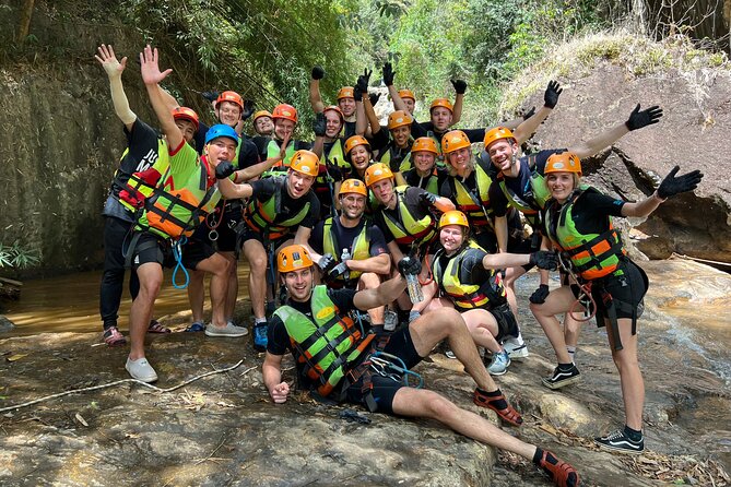 DaLat Canyoning & Experience 1500m Zipline - The 18m dry cliff descent