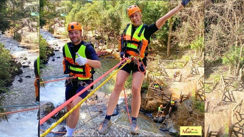 Dalat: Canyoning Extreme Adventure Vietnam - The Washing Machine waterfall finishes the hard section