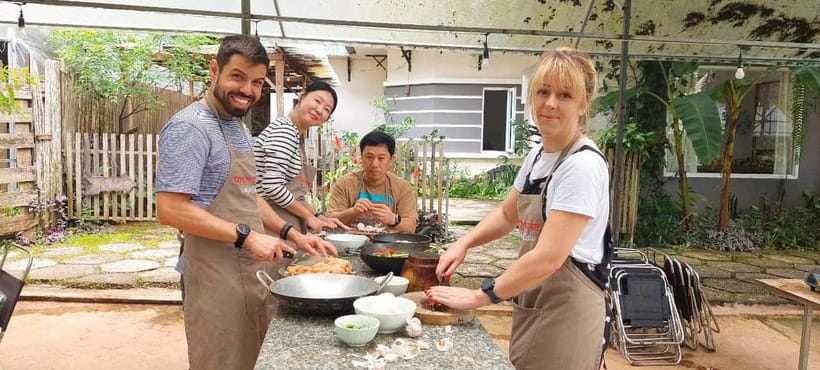 Dalat: Home Cooking Class with Central Market Tour - Cooking at a local home and garden kitchen