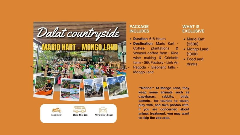 Dalat: Mario kart - Mongo Land - Countryside Tour - Starting with Mario Kart in the hills