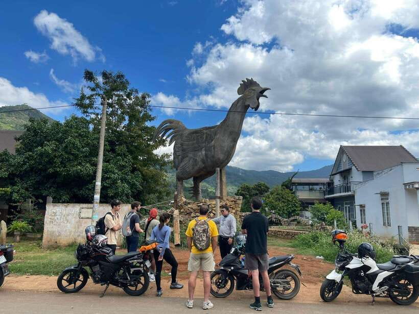 Dalat: MOTORBIKE TOUR TO PONGOUR FALLS- SILK- COFFEE FARM - Elephant Waterfall, caves, and Linh An Pagoda