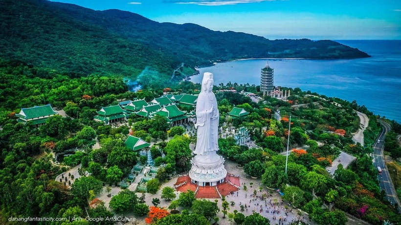 DaNang/HA: Lady Buddha, Marble Mountains, Am Phu Cave Tour - Lady Buddha and the views from Monkey Mountain