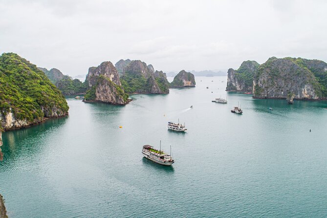 Day trip to Halong Bay from Hanoi - Boarding the wooden junk around noon