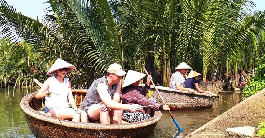 Experience Bamboo Basket Boat on Coconut village w Locals - What happens on the water