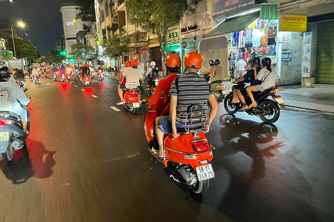 Female Riders Vespa Night Street Food + Train Street food 4 Hours - Crossing Ceramic Road And Long Bien Bridge