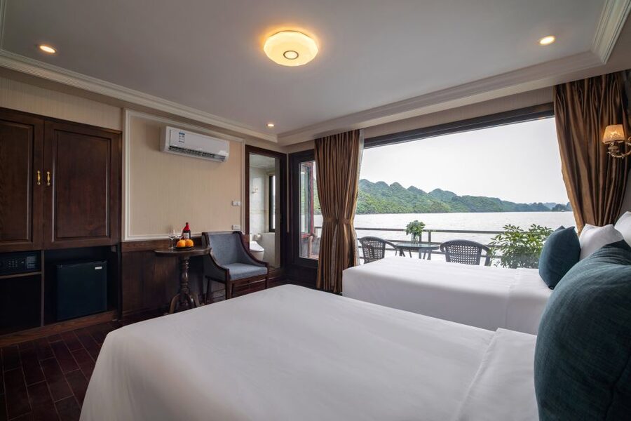 From Hanoi: 2-Day Halong and Lan Ha Bay La Pandora Cruise - Sunset, spring rolls, and an evening onboard