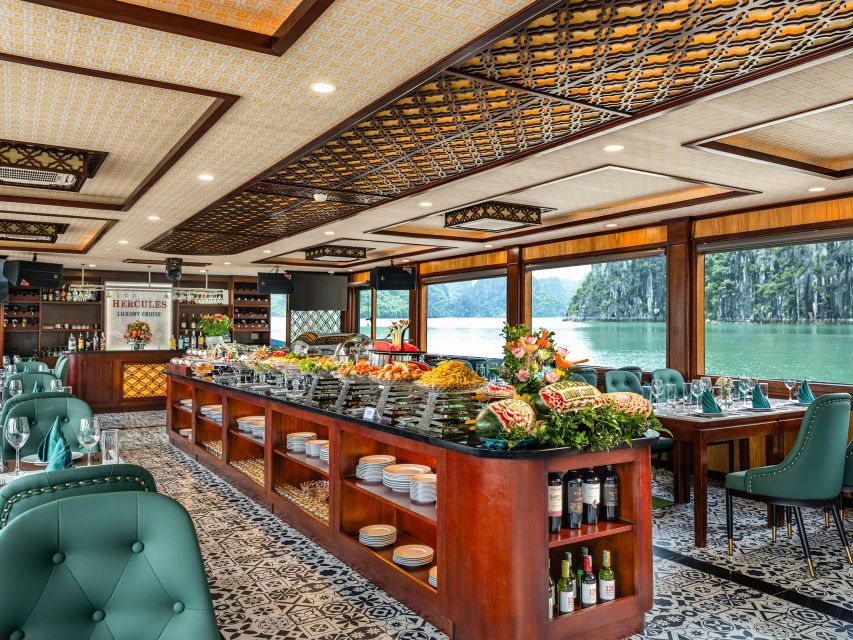 From Hanoi: Ha Long Bay 5-star Day Cruise with Buffet Lunch - Buffet lunch with bay views