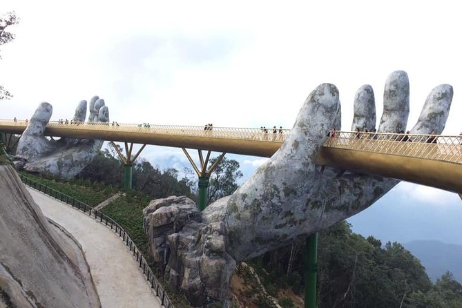 Golden Bridge-Marble Mountain-Hoi An City -Boat Ride-Night Market - French Village, shows, and Fantasy Park