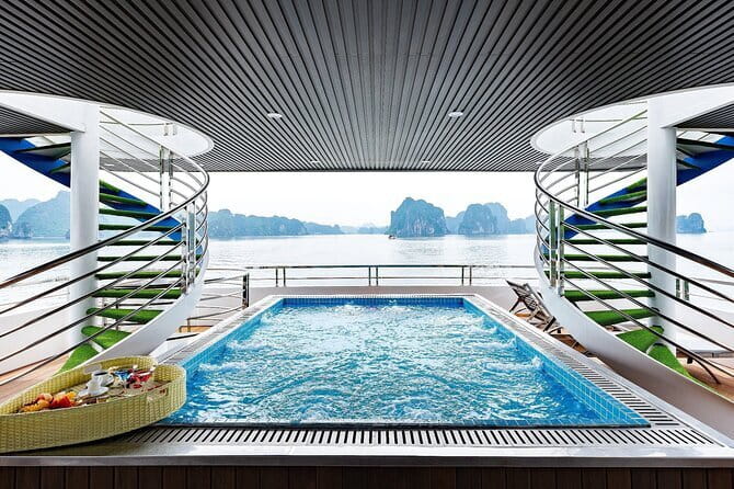 Halong Bay Day Tour Luxury Cruise With Jacuzzi and Buffet Lunch - Sunset party and the ride back to Hanoi