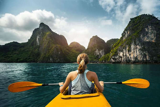 Halong Bay Full Day with Kayaking, Hiking viewpoint, Cave - Deluxe To Luxury - Boarding at Tuan Chau Island around noon