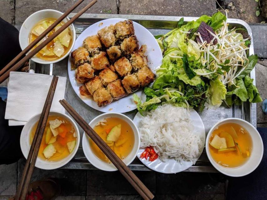Hanoi Food, Culture, Sightseeing & Fun By Vietnam Army Jeep - Eating at the end, with vegan and vegetarian choices