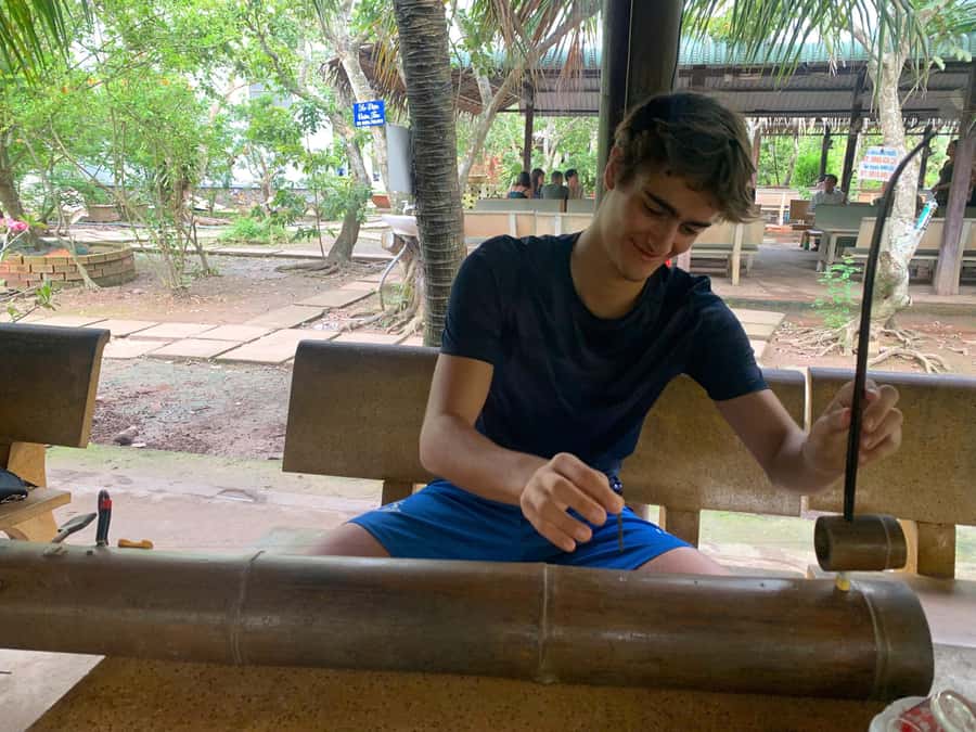 HCM: Authentic Mekong Delta - Boat, TukTuk, Khot Cake Making - Motorboat views and the islands of the delta