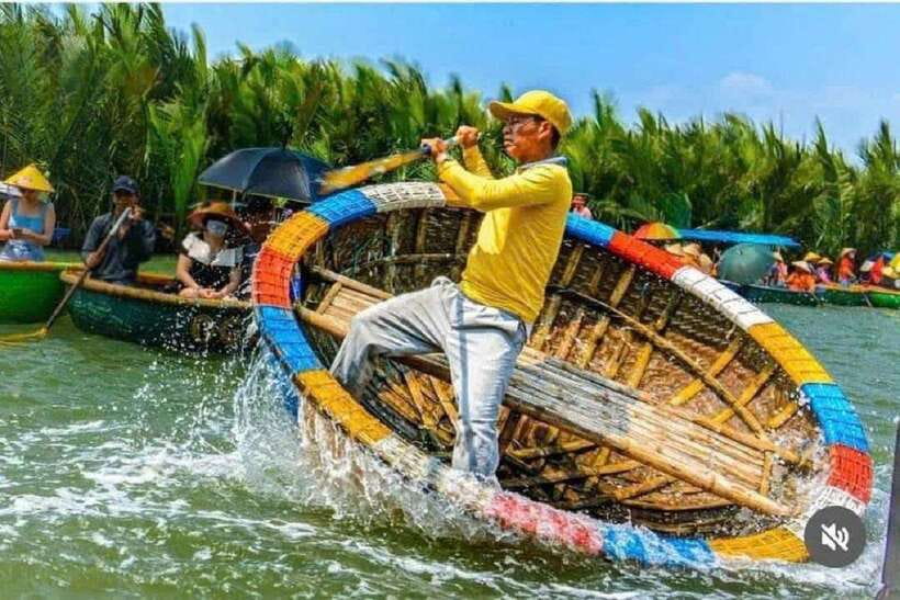 Hoi An: Coconut Basket Boat Ride by Hangcoconut - Spinning boats and the performance section