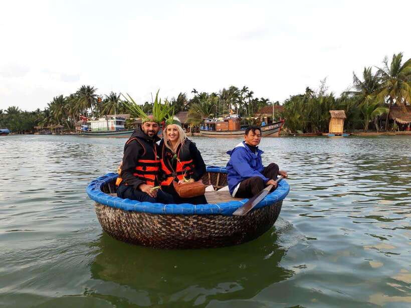 Hoi An: Coconut Basket Boat Ride by Hangcoconut - Karaoke on the Cua Dai River