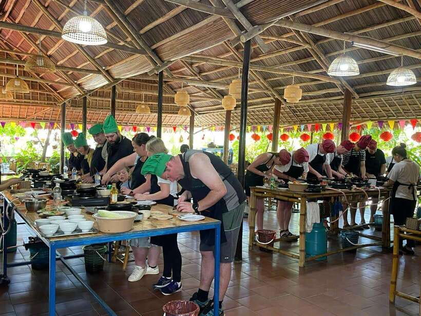 Hoi An: Cooking Class, Crab Fishing-Basket Boat, Market Tour - Riding a bamboo basket boat in Cam Thanh
