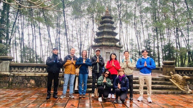 Hue: Dragon Boat, Perfume River, Pagoda & Royal Tomb Tour - Thien Mu Pagoda and its seven-story tower