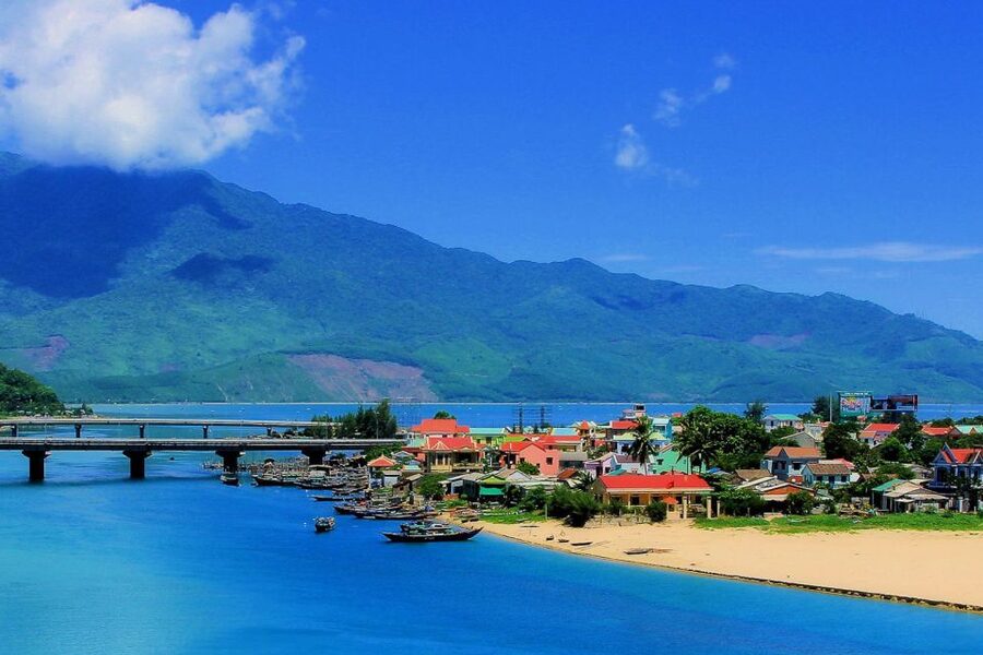 Hue to Hoi An/Da Nang: Private Scenic Motorbike Tour - Lap An Lagoon, where mountains frame the water