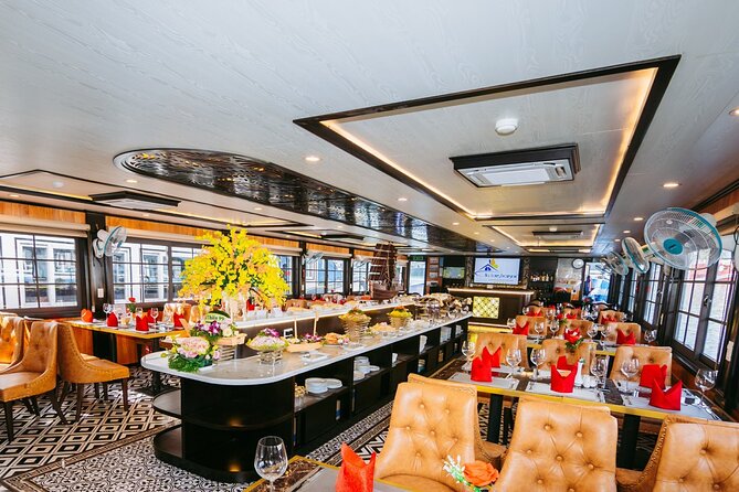 LUXURY Halong Bay Cruise 5 Stars Full Day Tour with Buffet Lunch - Kayaking or bamboo boat through Luon Cave