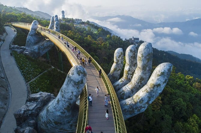 Marble Mountains and Ba Na Hills (Golden Bridge) full day tour - The Golden Bridge and hilltop views
