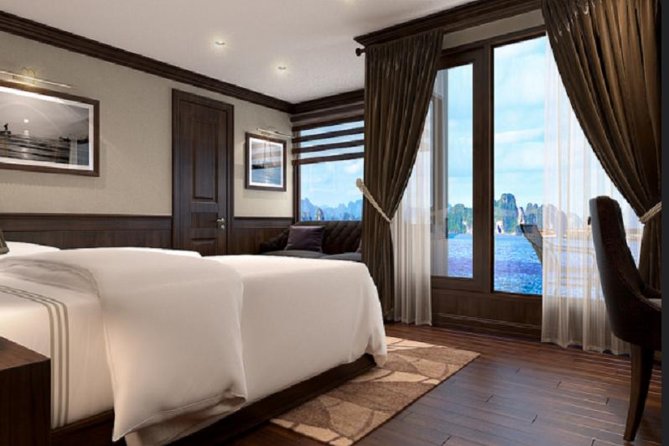 Mon Cheri Cruise Ha Long Bay Lan Ha Bay 2 days 1 night depart from Ha Noi - The first afternoon: lunch, karsts, and Ba Trái Đào Beach