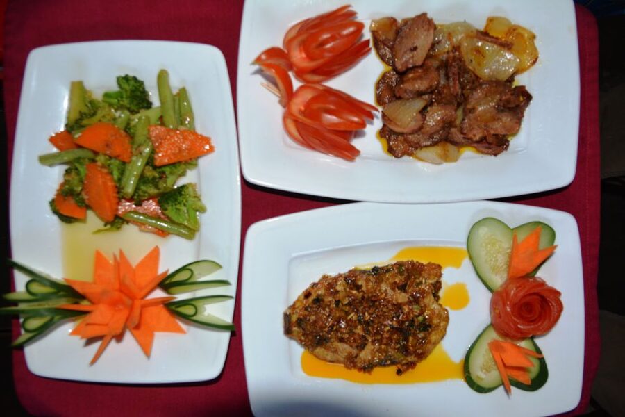 Romantic Sunset Dinner Cruise in Hoi An - Dinner with prawns, fish, and squid