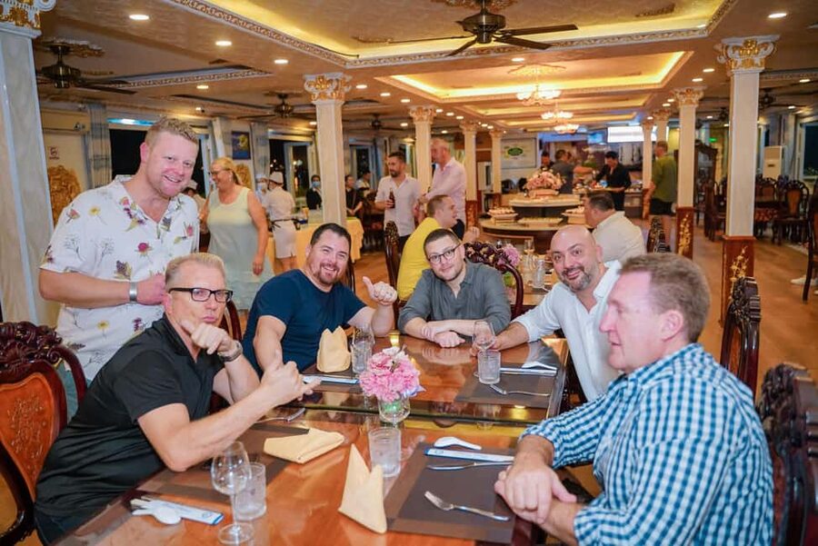 Saigon Dinner On Cruise Tour With Private Table - Sunset at the port before the lights come on