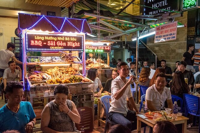 Saigon Night Bites on Foot: Local Vendors, Stories & Sweet Finish - Dim sum, spring rolls, and grilled beef