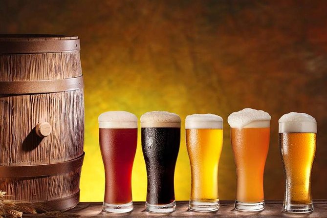 The Original Craft Beer tour of Hanoi - Three beers and brewery background at stop two