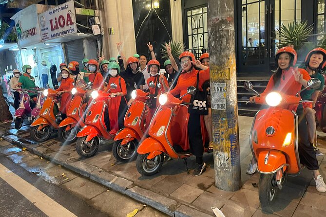 Vespa Female Ao Dai riders Night Street Food + See Train Street - What the $68 price really covers