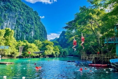 Zipline Dark cave & Paradise cave: Full-day Exploration